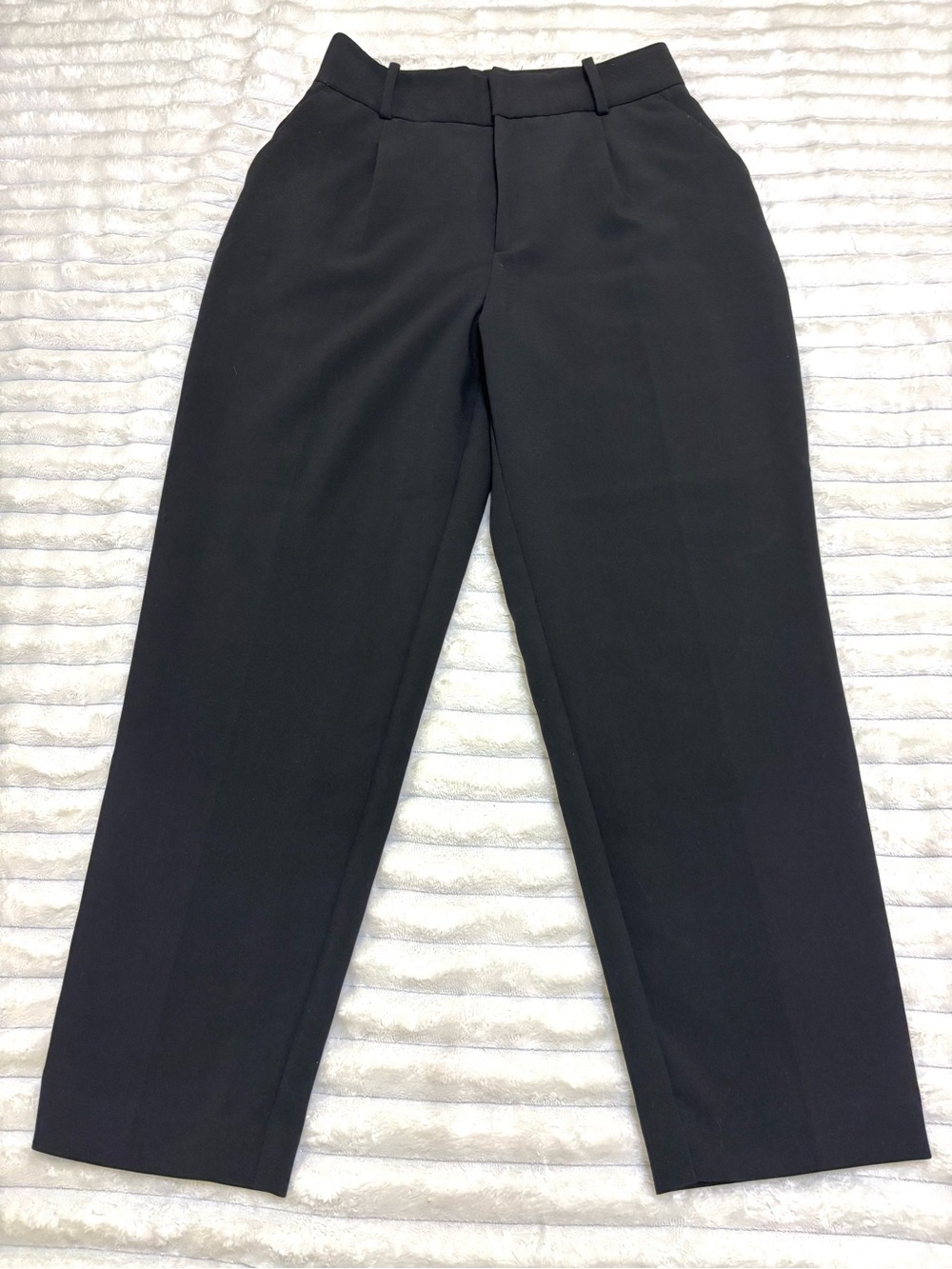 Zara high waisted pleated black trousers sz M business casual tailored pants